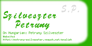 szilveszter petruny business card